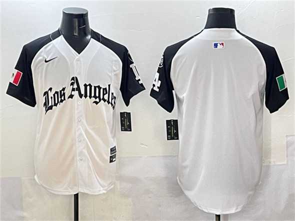 Men%27s Los Angeles Dodgers Blank Team Big Logo White Black Mexico 2025 LA Gothic Style With Fernando Patch Vapor Premier Limited Stitched Jersey->los angeles dodgers->MLB Jersey
